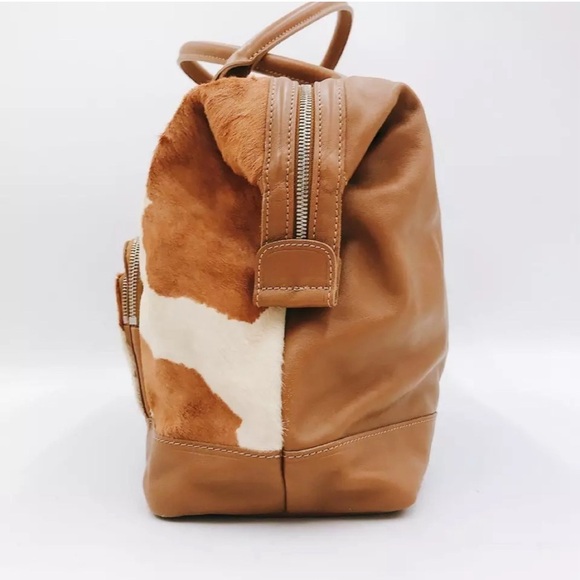 Longchamp leather & cowhide doctor bag. Weekender. Limited edition legend Verdi - Picture 5 of 10
